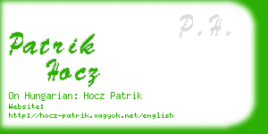 patrik hocz business card